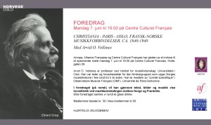 Musikkforedrag 7 juni kl 19 ved A Vollsnes