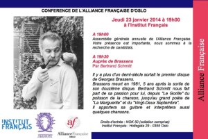 Alliance française Auprès de Brassens 23 janvier 2014